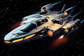create spaceship concept art for you