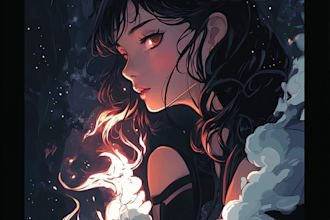 draw character design, fan art, manga art