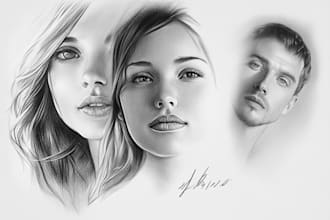 draw realistic pencil portraits, sketch from photos