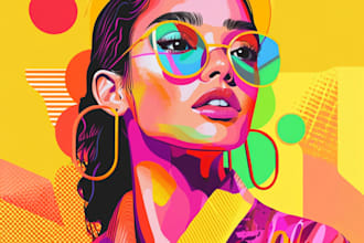 paint expressive colorful abstract portraits