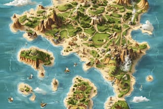 illustrate custom or vector map, rpg map for game