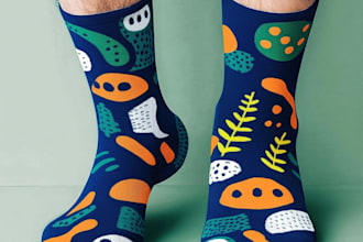 do socks design for clothing brand, merch, accessories