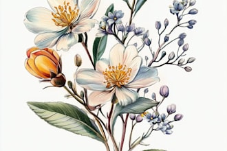 draw illustrations flower botanical for your tattoo