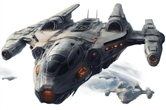 design sci fi art and spaceship illustration design