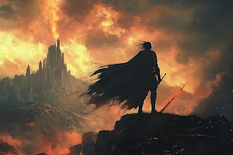 create an epic fantasy book cover design or ebook cover