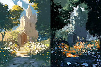 create fantasy landscape concept art