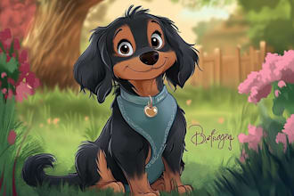 design a custom disney pet portrait illustration