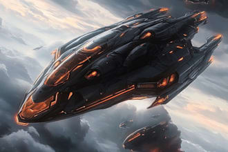 design spaceship, sci fi illustration