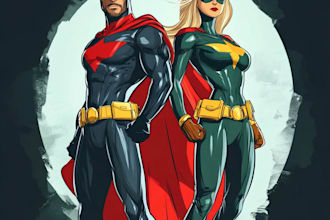 make drawing of super hero character