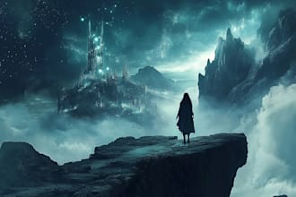 design stunning sci fi, fantasy book cover art or e book cover design