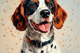 drawing custom pet portraits, cats, dogs, and other animals