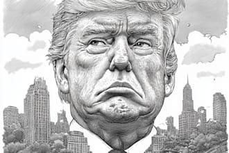 create a crazy political or satirical cartoon