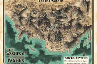 make fantasy map illustration for dnd, novels and games