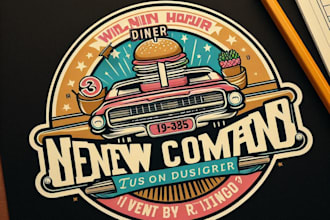 do wonderful retro vintage diner logo design with unlimited review