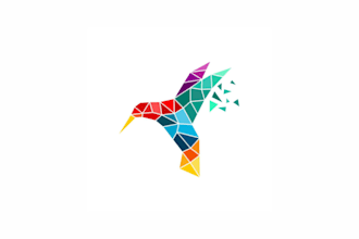 design a captivating and dynamic hummingbird logo art