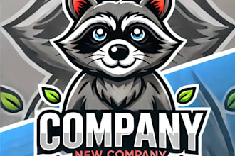 create awesome animated raccoon mascot logo with unlimited revisions