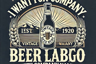 do make vintage beer label logo design with company page