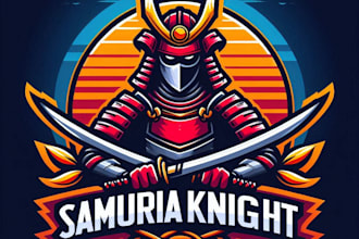 do create modern samurai knight mascot logo design with unlimited review