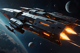 design spaceship concept art for you