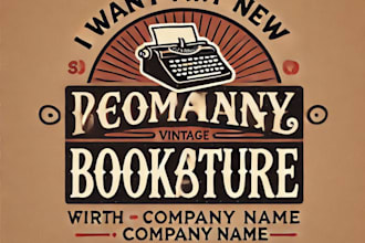 do make vintage bookstore logo design with unlimited review