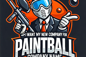do wonderful paintball mascot logo design with unlimited review