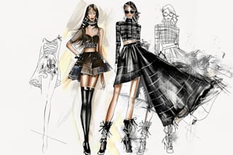 do a your fashion illustrations art for you