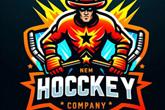 do wonderful hockey mascot logo design with unlimited review