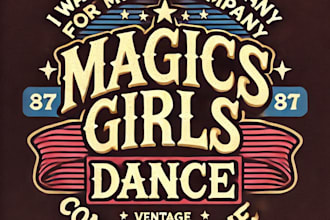 do wonderful magics girls dance vintage logo design with unlimited review