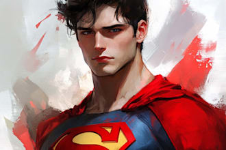 design comic book illustration or anima manga art superhero