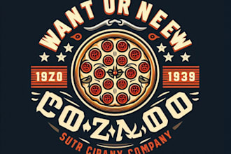 do create pizza shop vintage logo design with your choice
