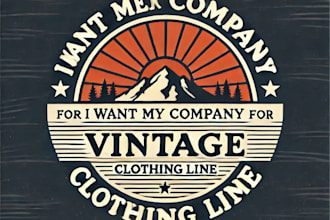 do make vintage clothing line logo design with unlimited review