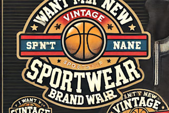 do make vintage sportswear brand logo design with unlimited review