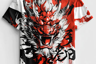 create t shirt design, japanese art