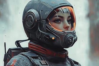 make sci fi character illustration or sci fi character art