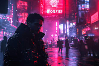 do a cyberpunk, cyberpunk city, sci fi art for you