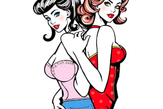 draw a pin up girl and pin up girl
