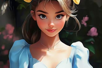draw your cartoon portrait in disney style