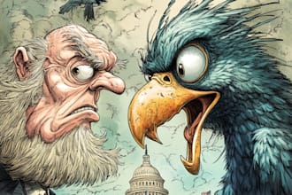 create a political cartoon or editorial illustration