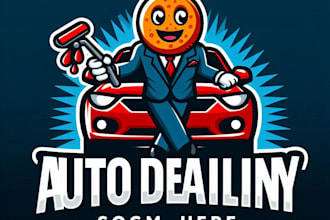 create auto detailing car mascot logo design with unlimited review