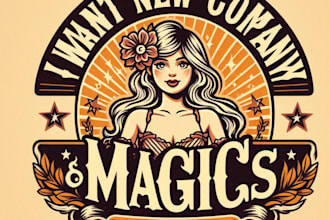 do magics girls dance vintage logo design with company