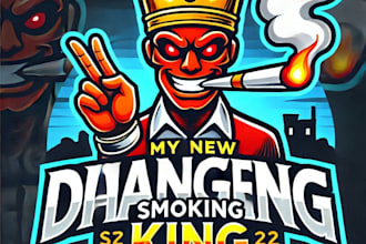 do make danger smoking king mascot logo design with company