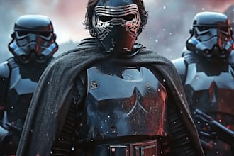 make  star wars sci fi character art, game character for you