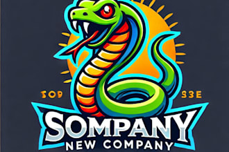 do crate snake mascot logo design with company