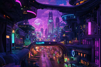 draw a concept art illustration science fiction city