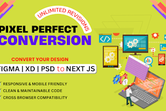 convert figma to next js, PSD to next js, or xd to next js