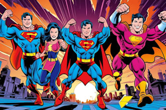 draw you into amazing superhero comic cartoon characters