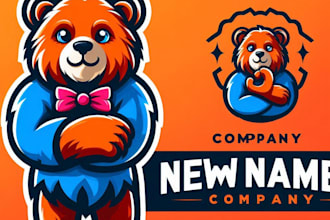 make stunning bear mascot logo with unique style