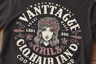 do crate vintage girls clothing brand logo design with business