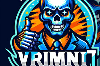 do crate skull mascot logo design with unlimited review