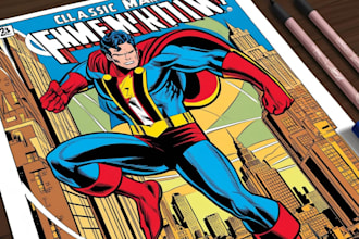 draw comic book art and comic book illustration